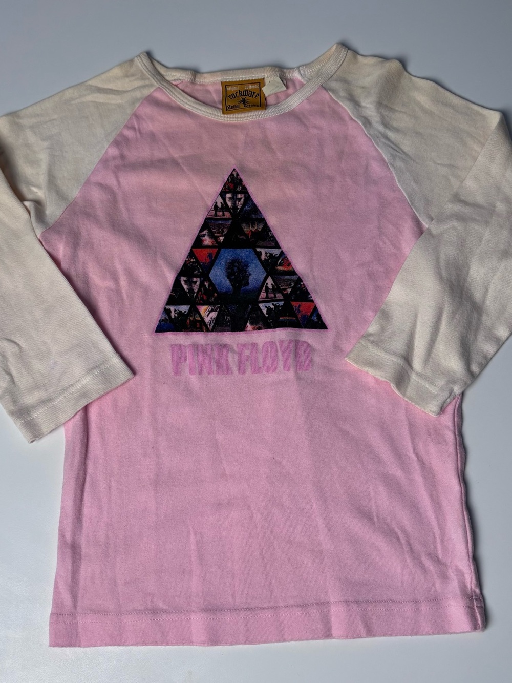 Vintage Pink Raglan Long-Sleeve Tee — Pink Floyd Graphic